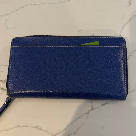 Kate Spade Royal Blue Leather Zip around Wallet - Picture 3 of 9